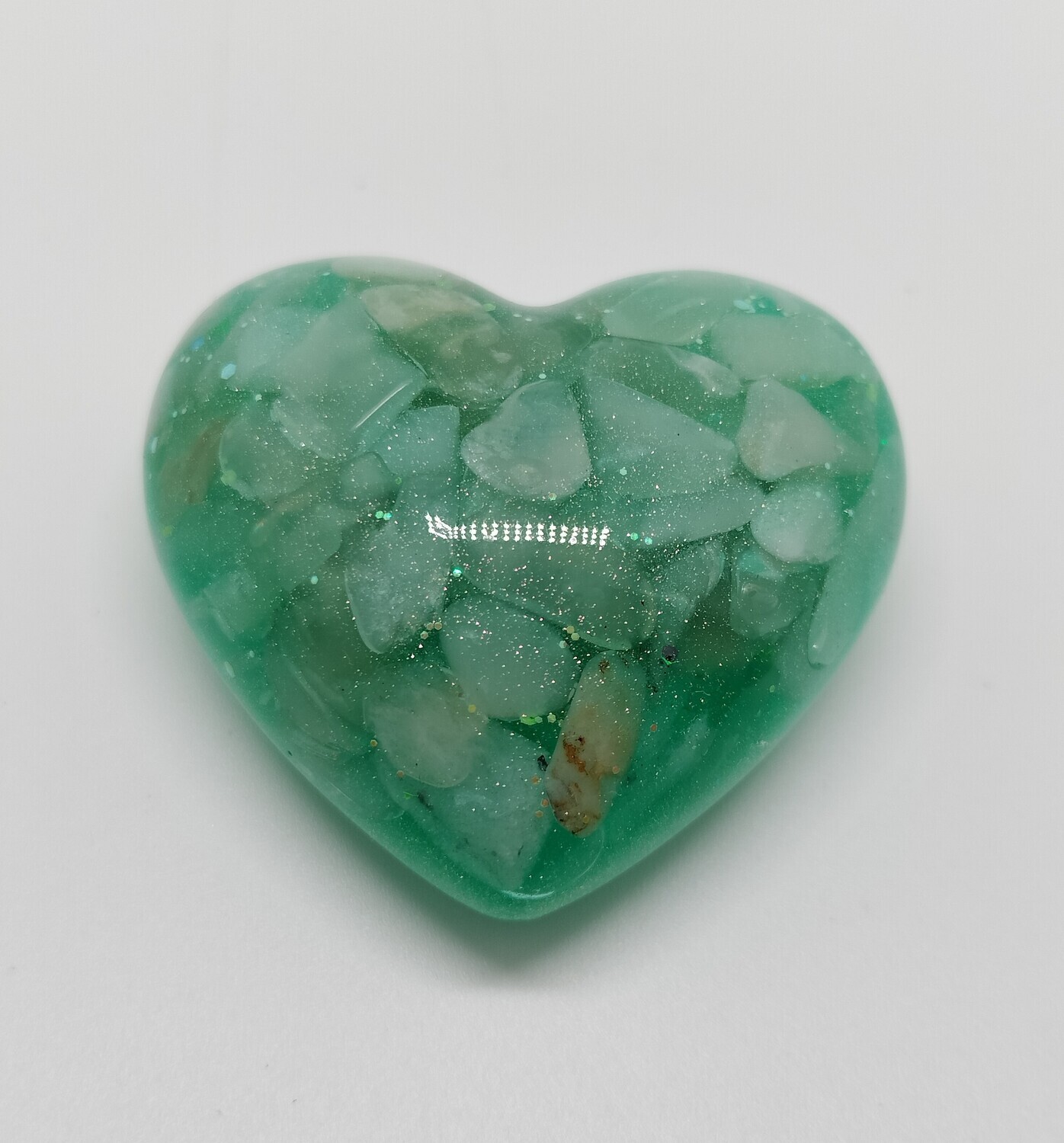 Edelsteen hart M lichtgroen (groene jade)