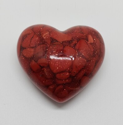 Edelsteen hart M rood (rode jaspis) Edelsteen hart M rood (rode jaspis)