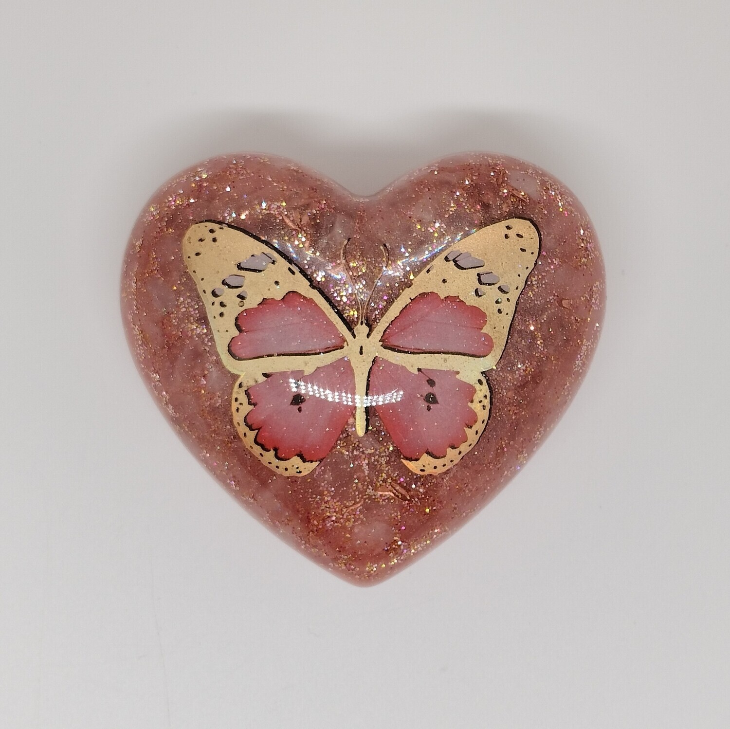 Orgonite hart L Roze Vlinder Orgonite hart L Roze Vlinder