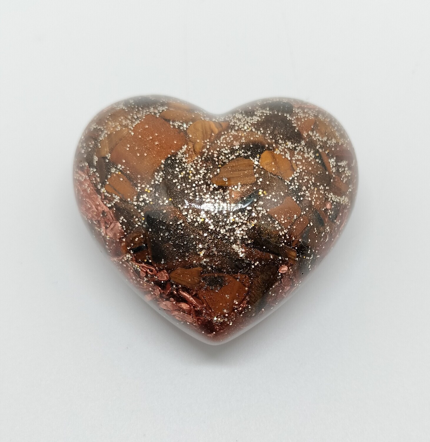 Orgonite hart M bruin (tijgeroog) Orgonite hart M bruin (tijgeroog)
