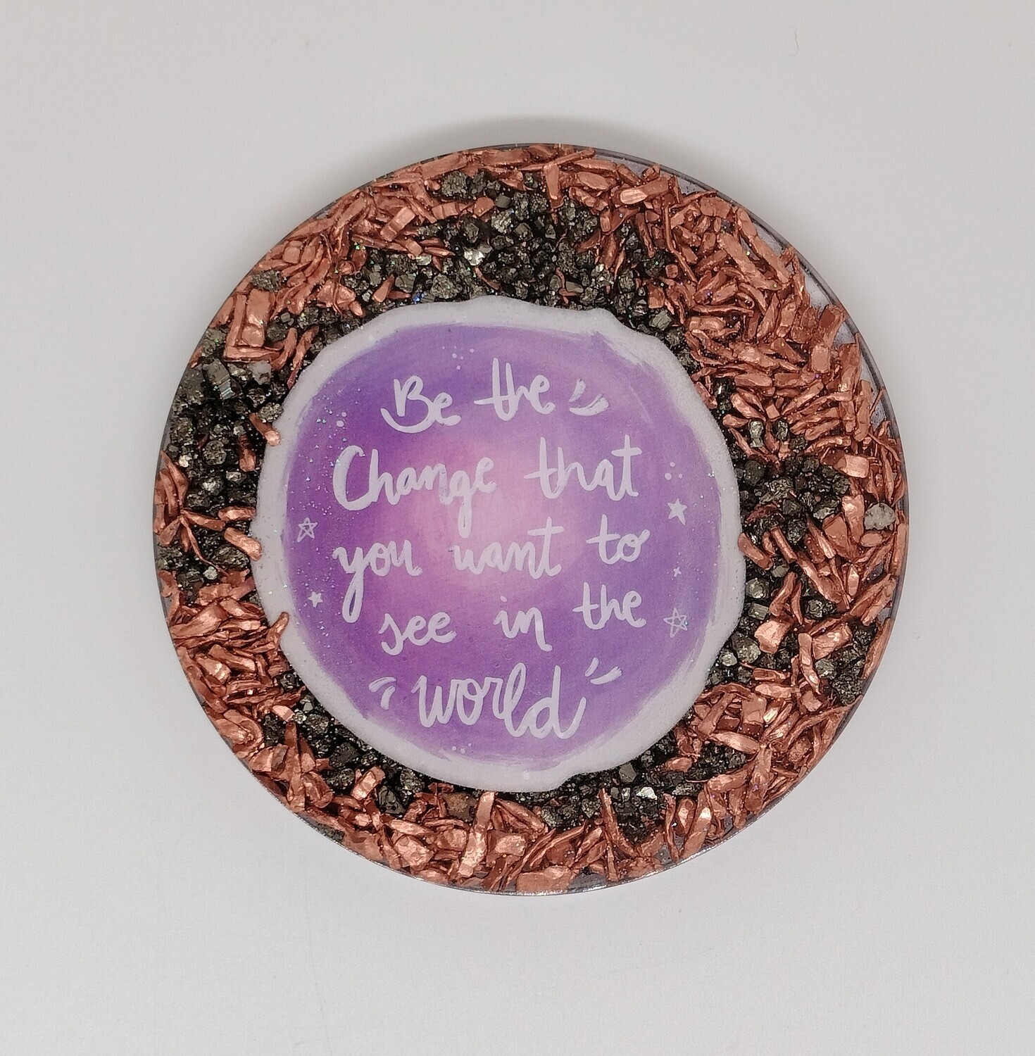 Oplaadschijf Be the Change (met pyriet) Oplaadschijf Be the Change (met pyriet)