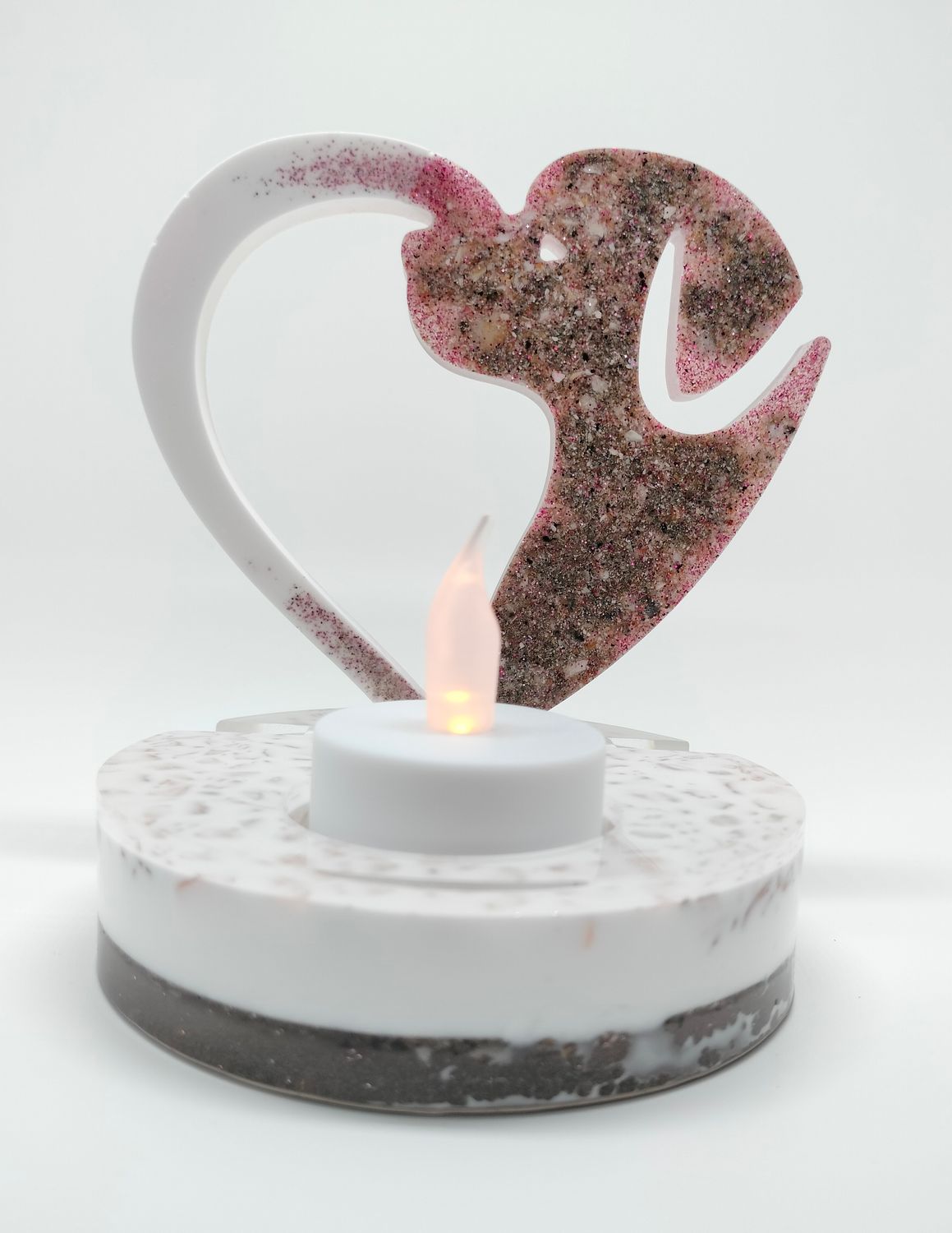 Herdenkings creatie voor hond  (incl. LED theelichtje)