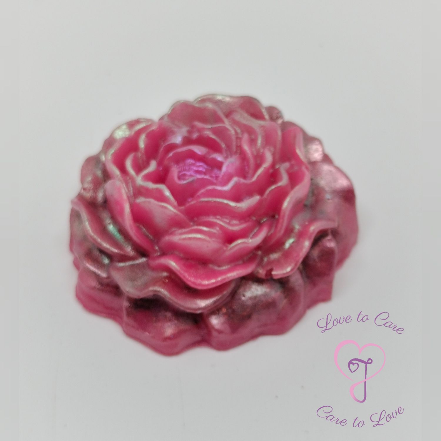Orgonite pioenroos (M) roze met glow in the dark