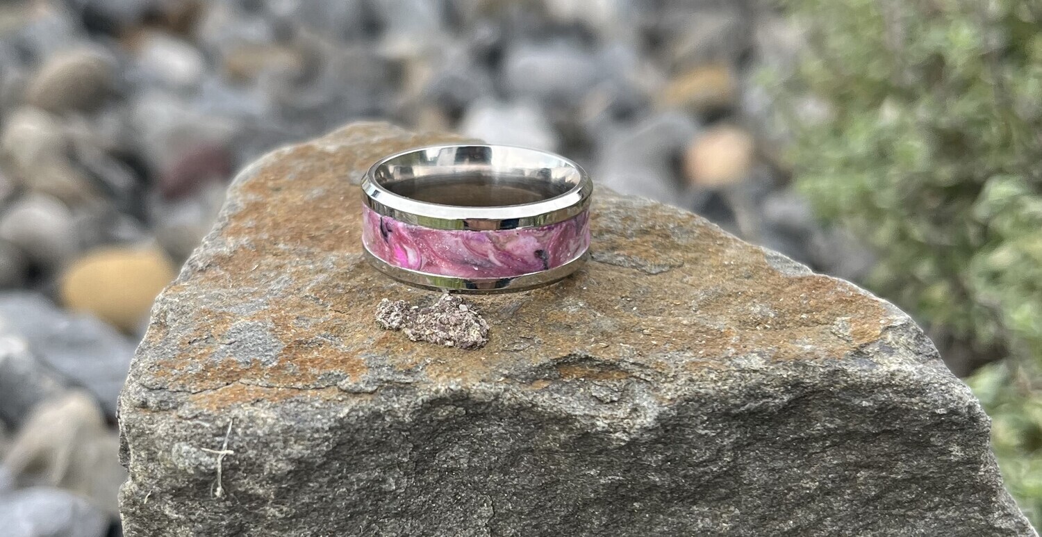 Pink 2024 titanium ring