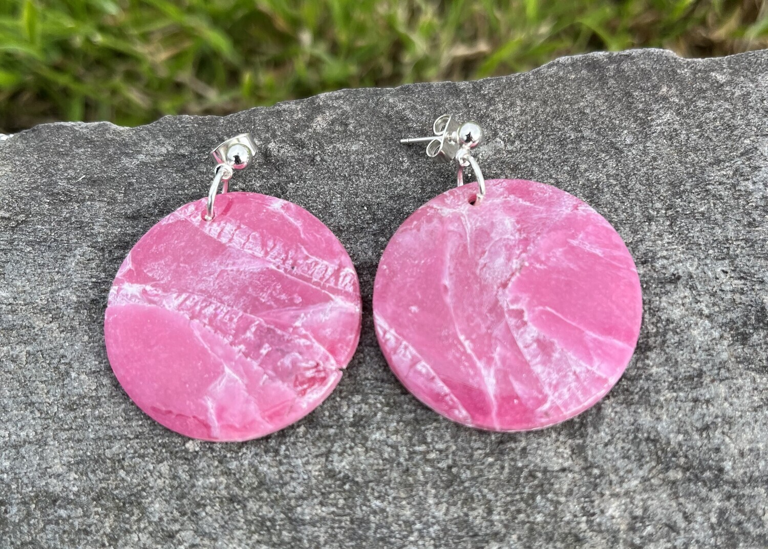 Pink 2024 marble earrings