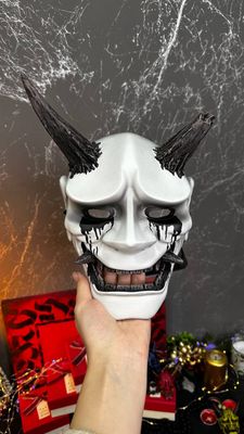 Japanese Black and White Crying Hannya Mask