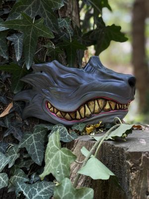 Grey Oni Wolf Mask