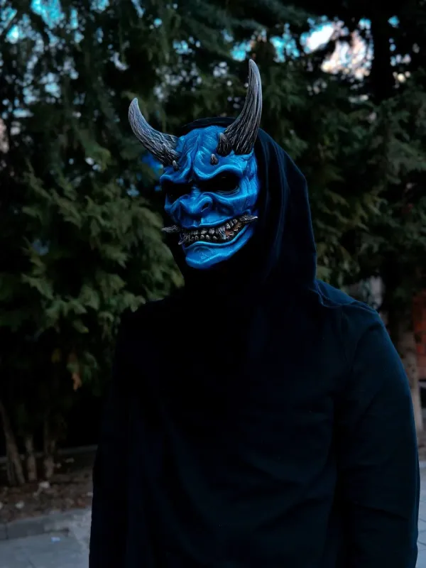 Blue Oni Mask Horror wearable