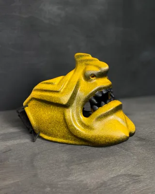 Yellow Samurai Oni Half Mask