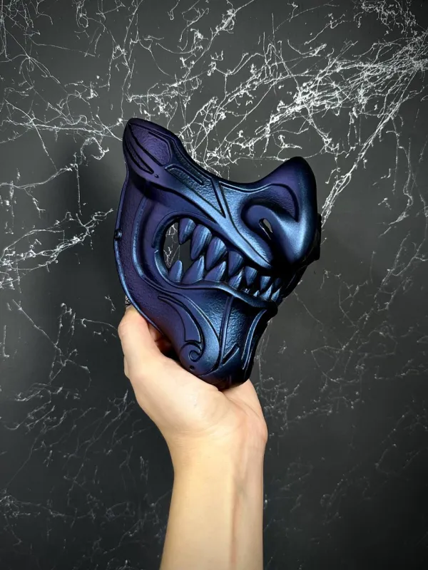 Samurai Half Mask: Purple and Blue