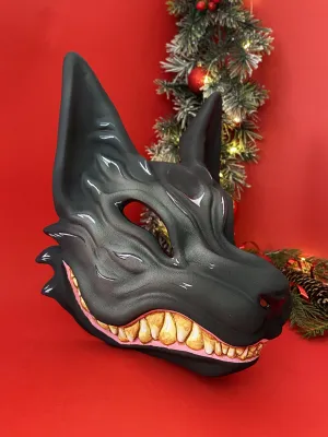 Black and Silver Kitsune Mask