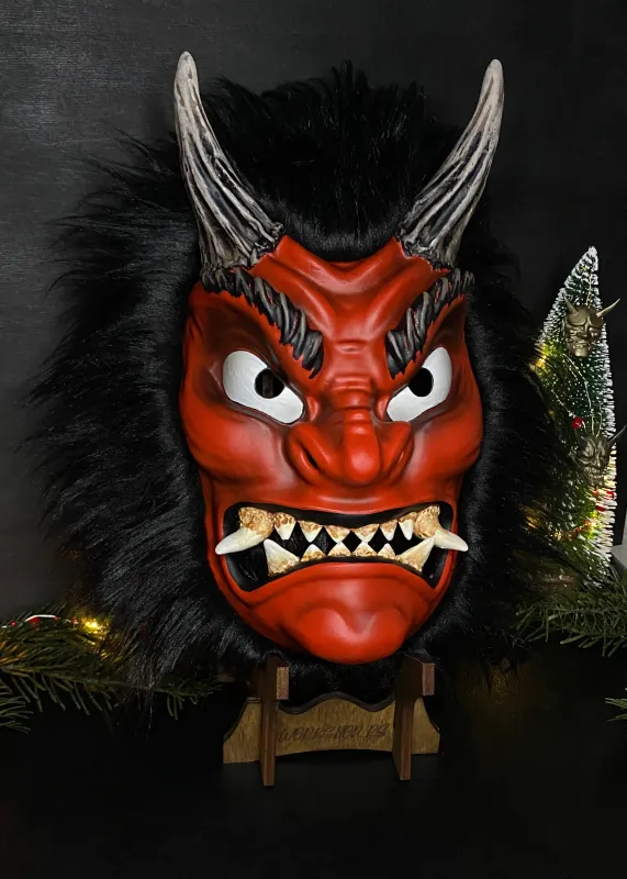 Namahage Red Mask with Fur