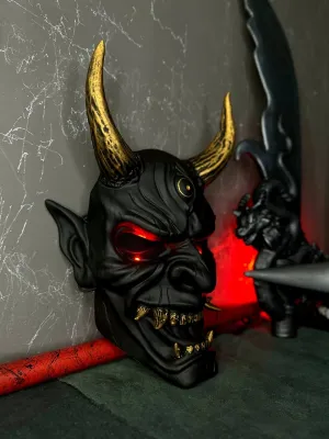 Black DBD Oni Mask with LED light