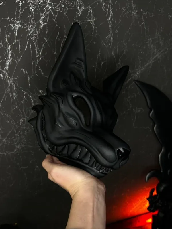 Total Black Kitsune Mask