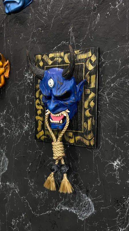 Blue DBD Oni Mask with Rope