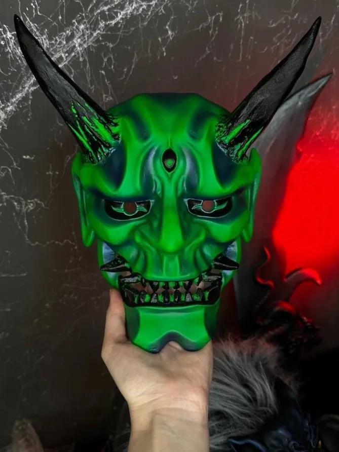 Japanese Oni mask Green