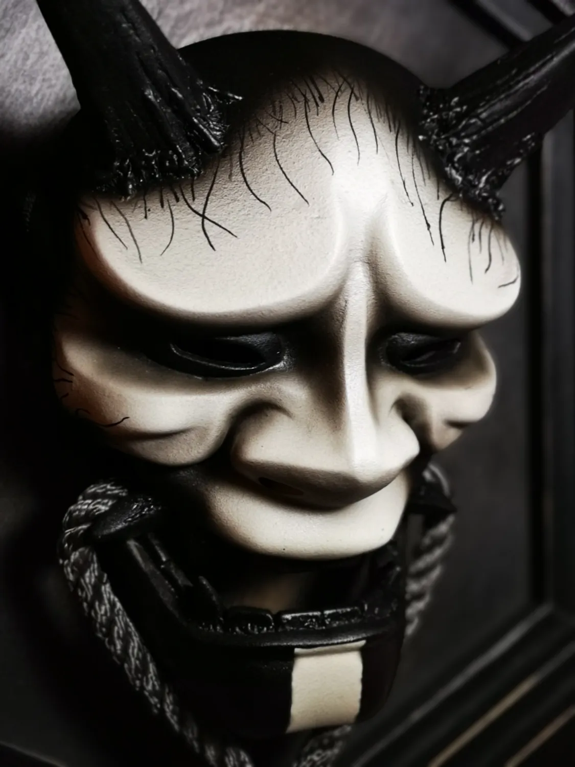 Japanese White &amp; Black Hannya with Rope