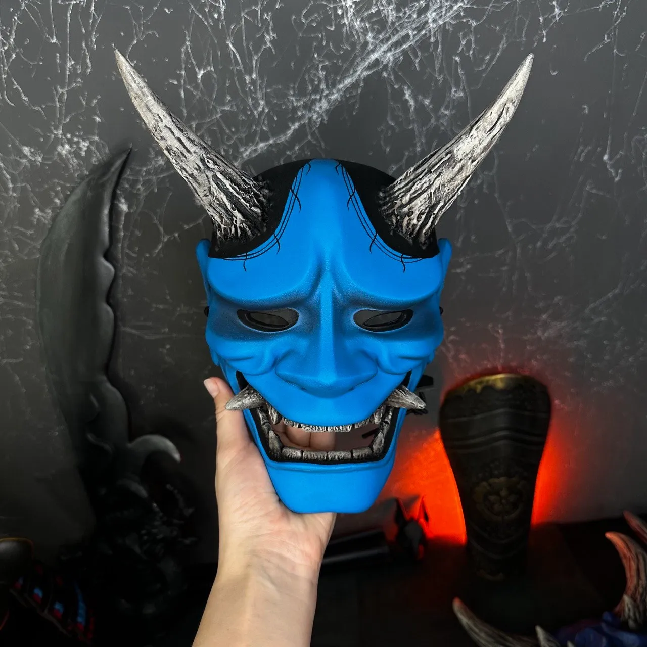 Japanese Blue Hannya Mask