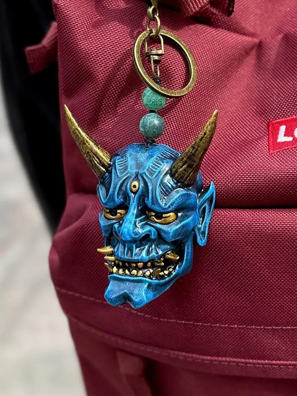 Japanese Light Blue Oni Keychain