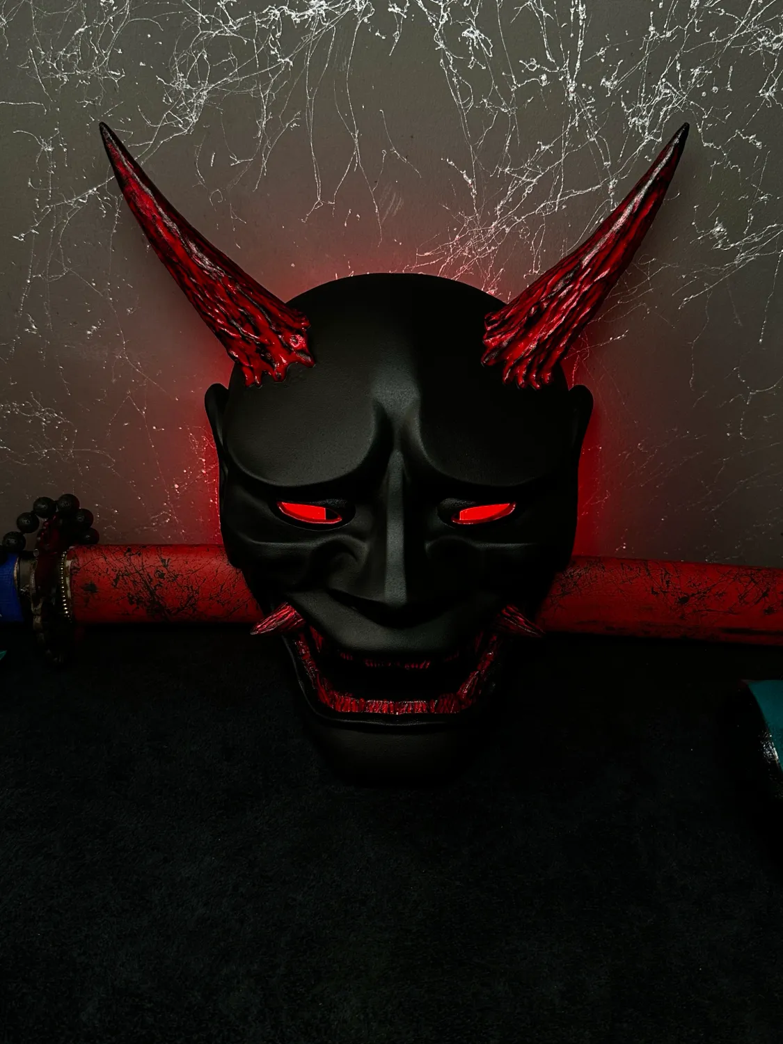 Japanese Black &amp; Red Hannya mask