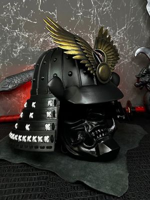 Samurai Kabuto Helmet with Wings & White laces