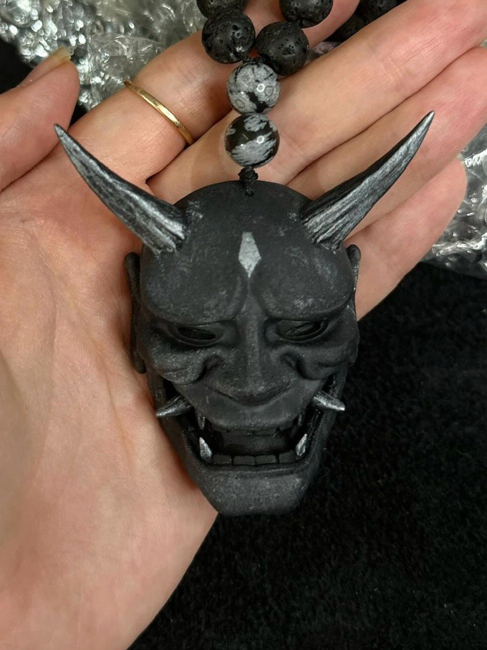 Dark Grey Hannya Necklace