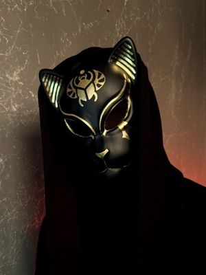 Egyptian Cat mask: Black and Gold Bastet