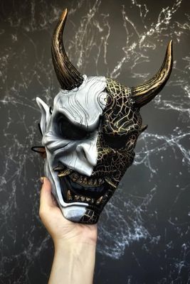 Japanese DBD Oni mask White and Black
