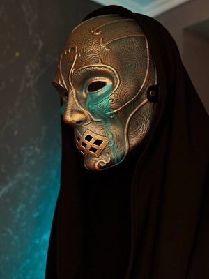Death Eater Mask - Bronze with Teal Tears