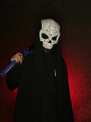 Cyberpunk Skull Mask: White and Black