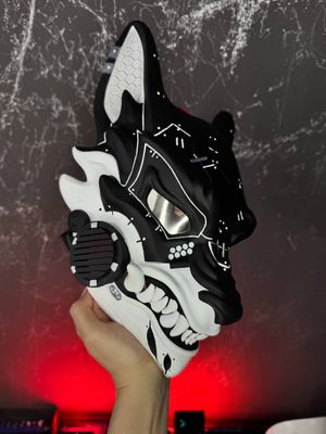 Cyberpunk Kitsune Mask: Black&amp;White