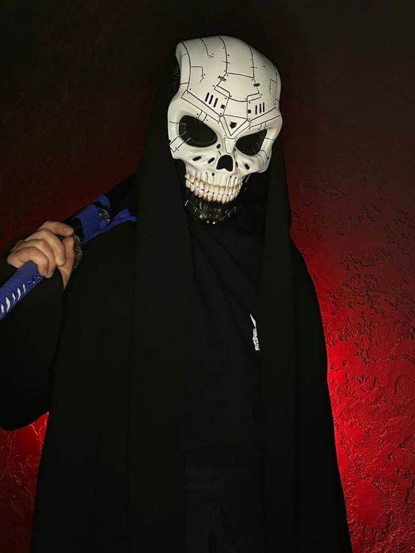 Cyberpunk Skull Mask: White and Black