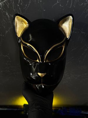 Japanese Kitsune Mask — Black &amp; Gold Anbu