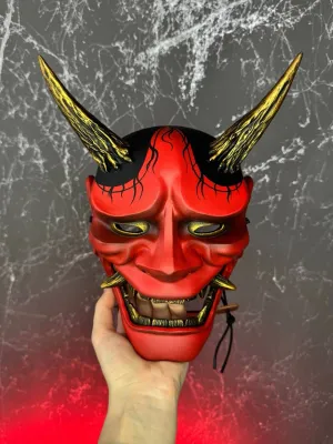 Hannya Mask: Red and Gold