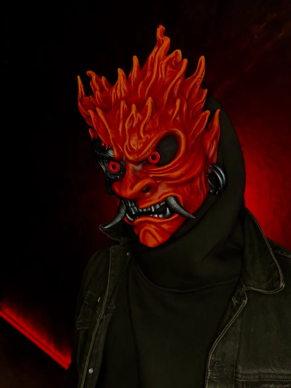 Samurai mask, Oni mask, Cyberpunk. Futuristic Mask, Cyberpunk Cosplay. Tech Mask LED Lights, Demon mask, Cyberpunk 2077 Decor