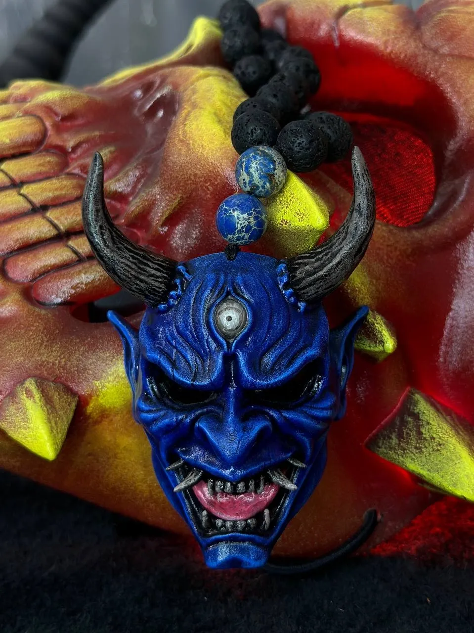 Japanese DBD Oni Necklace — Blue