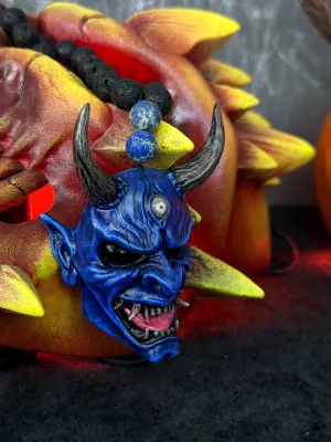 Oni necklace, Demon necklace, Oni cosplay. DBD Oni mask, Japanese mask, Oni keychain. Demon keychain, Japanese decor