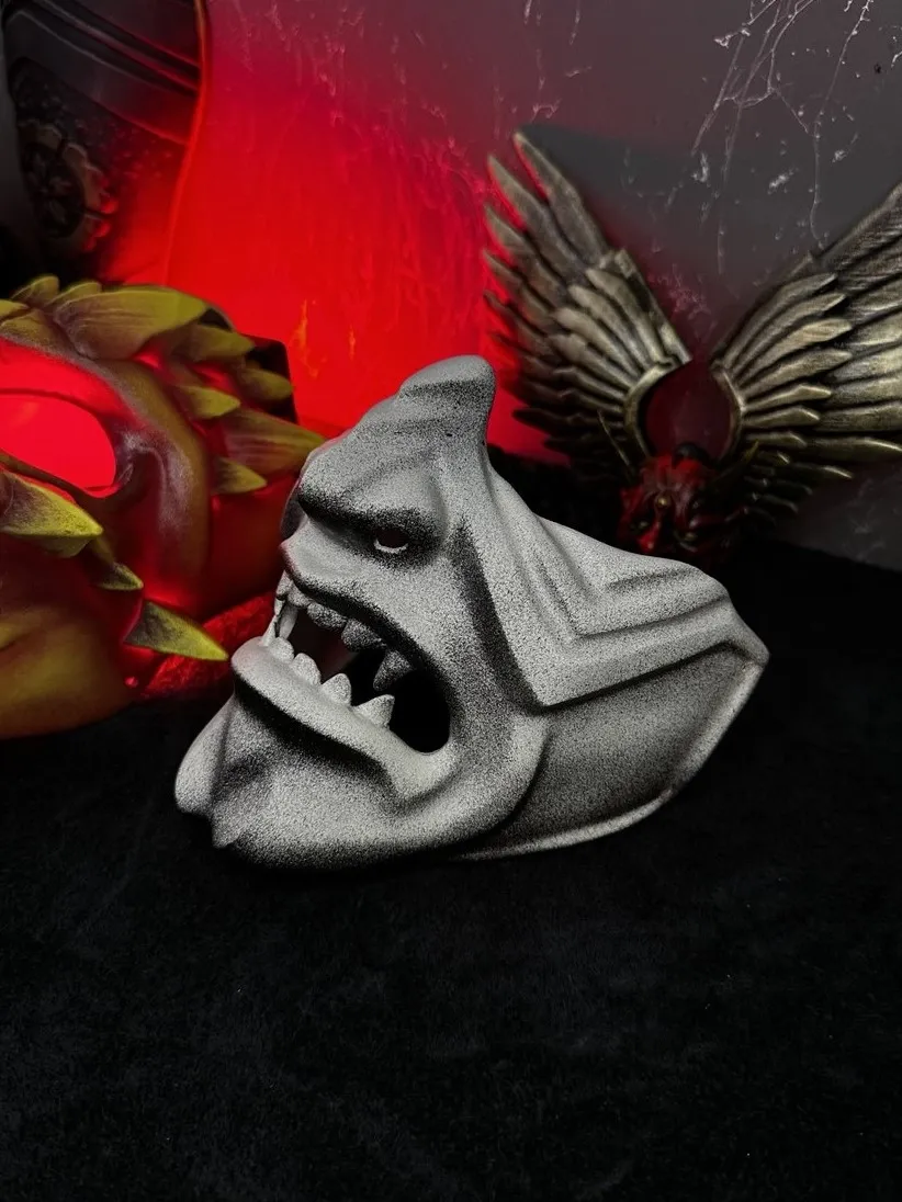 Grey Samurai Half Mask