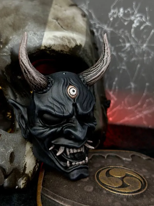 Oni necklace, Demon necklace, Oni cosplay. DBD Oni mask, Japanese mask, Oni keychain. Demon keychain, Japanese decor