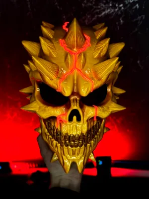 PayDay Skull Mask — Yellow with Red LED