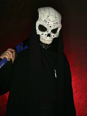 Cyberpunk Skull Mask: White and Black