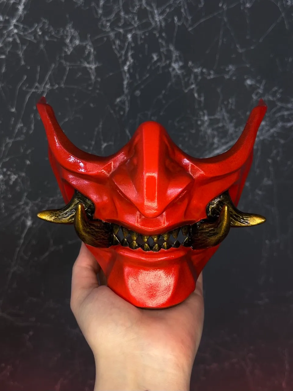 Samurai Mask mempo, menpo mask, Japanese half mask. Oni demon mask custom, Ghost of Tsushima mask, Japanese warrior mask