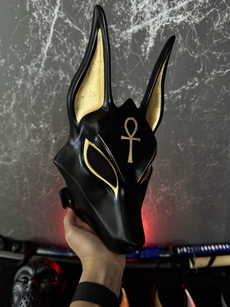 Anubis Mask, Wolf Mask, Wolf Head Jackal mask. Mask. Egyptian God costume, Halloween mask, Anubis cosplay, Black Dog mask