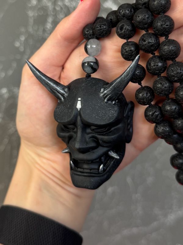 Dark Grey Hannya Necklace