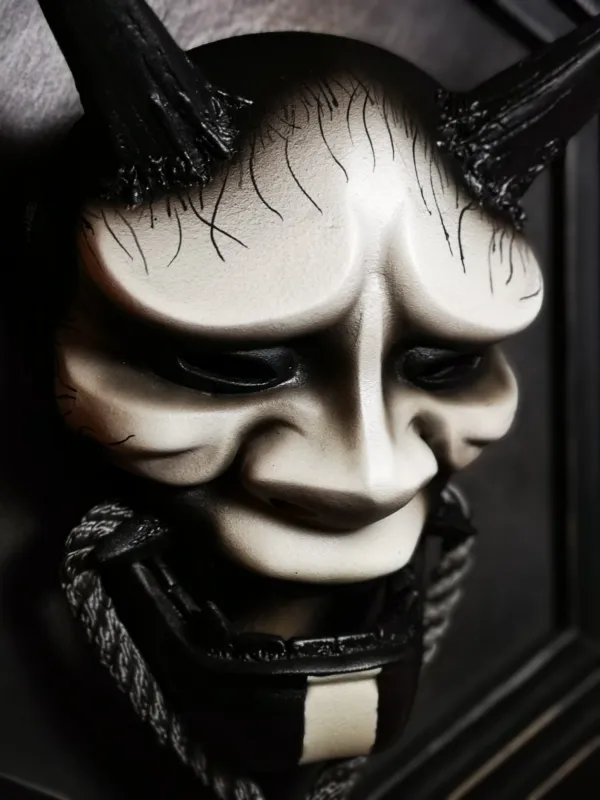Hannya Mask with Rope, Japanese Decor, Japanese demon mask. Oni Mask, Kabuki mask, Noh mask. Geisha mask, Oni cosplay mask