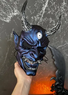 DBD Oni mask, Japanese Demon mask, Dead by Daylight cosplay mask. Samurai mask, Noh mask, Hannya mask, Ghost of Tsushima mask