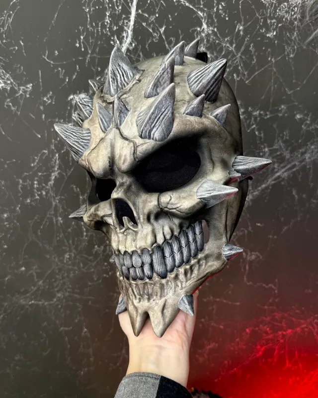 Death Wish Skull mask from PayDay 2, Demon mask, Cyberpunk mask, Techwear mask, mask with spikes, Skull helmet