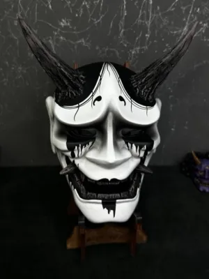 Crying Geisha Mask, Hannya Mask, Japanese mask, demon mask. Oni Mask, Kabuki mask, Noh mask. Samurai mask, Geisha cosplay