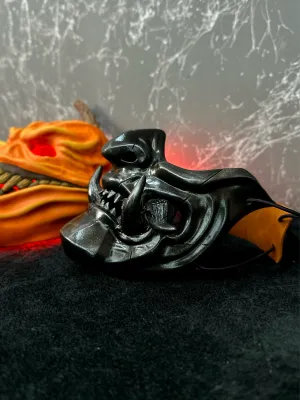 Samurai Mask mempo, menpo mask, Japanese half mask. Oni demon mask custom, Ghost of Tsushima mask, Japanese warrior mask