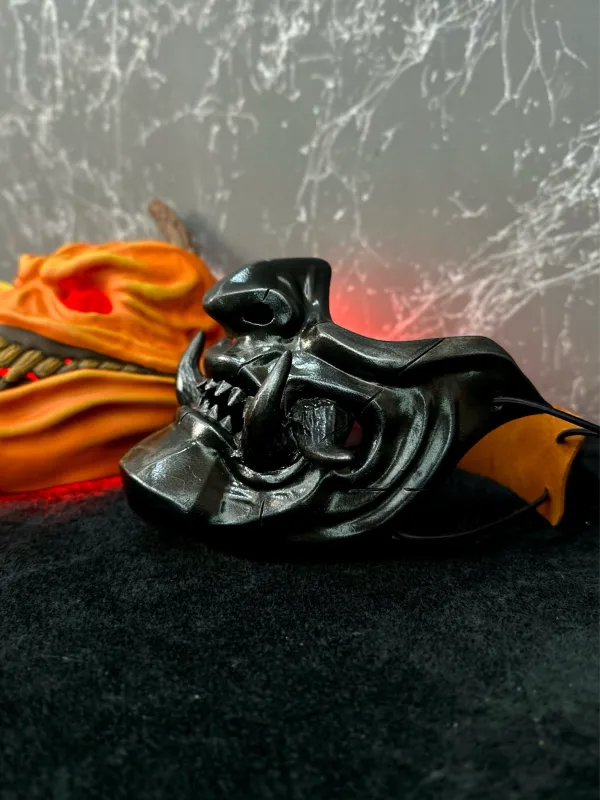 Samurai Mask mempo, menpo mask, Japanese half mask. Oni demon mask custom, Ghost of Tsushima mask, Japanese warrior mask